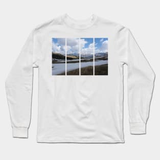 Selva di Val Gardena, Bolzano, Italy. Snow-covered mountain in the Dolomites; sunny spring day. Passo Sella Long Sleeve T-Shirt